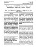 Alcohol Use and HIV Risk Behaviors among Rural Adolescents in Khanh Hoa Province Viet Nam