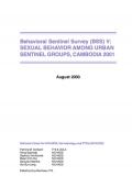Behavioral Sentinel Survey V: Sexual Behavior among Urban Sentinel Groups in Cambodia 2001