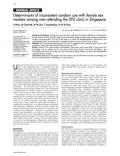 Determinants of Inconsistent Condom Use with Female Sex Workers among Men Attending the STD Clinic in Singapore