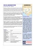 HIV and Migration Country Profile 2009: Cambodia