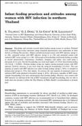 Infant Feeding Practices and Attitudes among Women with HIV Infection in Northern Thailand