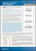 Information Series on Sexual and Reproductive Health and Rights: Maternal Mortality and Morbidity