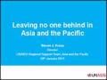 Leaving No One Behind in Asia and the Pacific