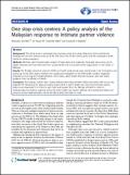One Stop Crisis Centres: A Policy Analysis of the Malaysian Response to Intimate Partner Violence