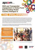 MSM and Transgender Engagement in Global Fund New Funding Model Country Dialogue in the Philippines