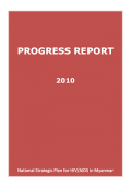 Progress Report 2010: National Strategic Plan for HIV/AIDS in Myanmar