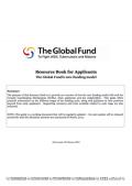 Resource Book for Applicants: The Global Fund's New Funding Model