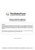 Resource Book for Applicants: The Global Fund's New Funding Model