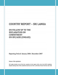 Sri Lanka: UNGASS 2008 Country Progress Report (January 2006-December 2007)