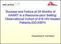 Success and Failure at 24 Months of HAART in a Resource-poor Setting: Observational Cohort of 416 HIV-Treated Patients