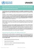 What Communities Need to Know About the WHO ARV Guidelines: WORLD AIDS DAY 2015 Communiqué